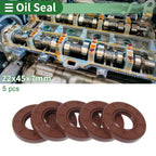 Set of 5 Oil Seal Rotary Shaft Seal FKM Rubber 22x45x7mm