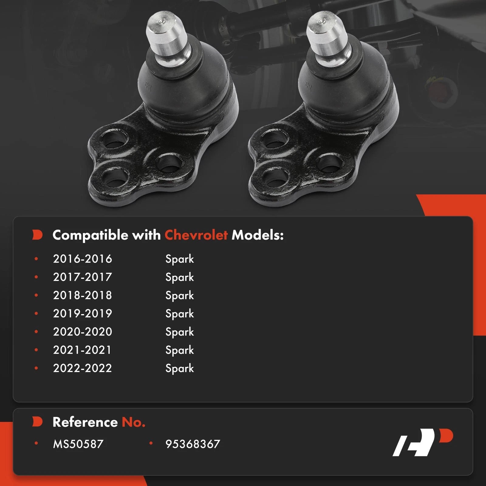 2X Front Lower Side Ball Joint for Chevrolet Spark (2016-2022)