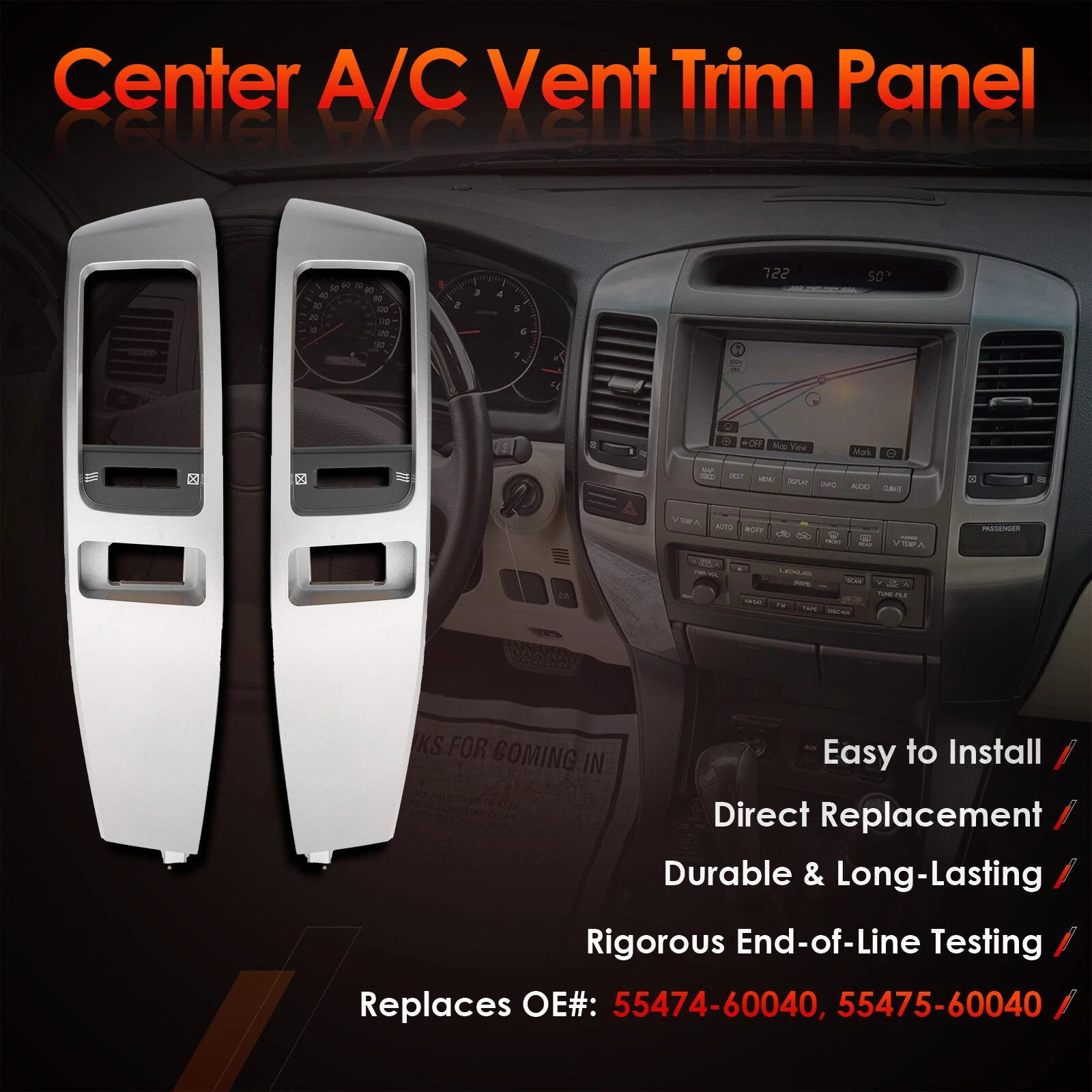 Instrument Air Vent Finish Panel Garnish for Toyota Land Cruiser Prado (2003–2009)