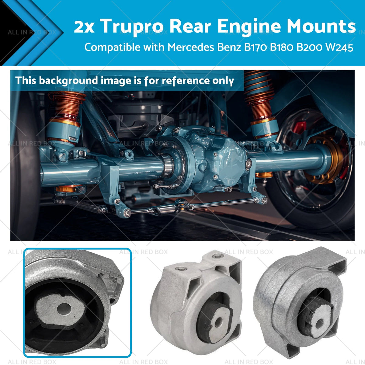 Set of 2 Rear Engine Mounts for Mercedes Benz B170 B180 B200 (2005–2012)