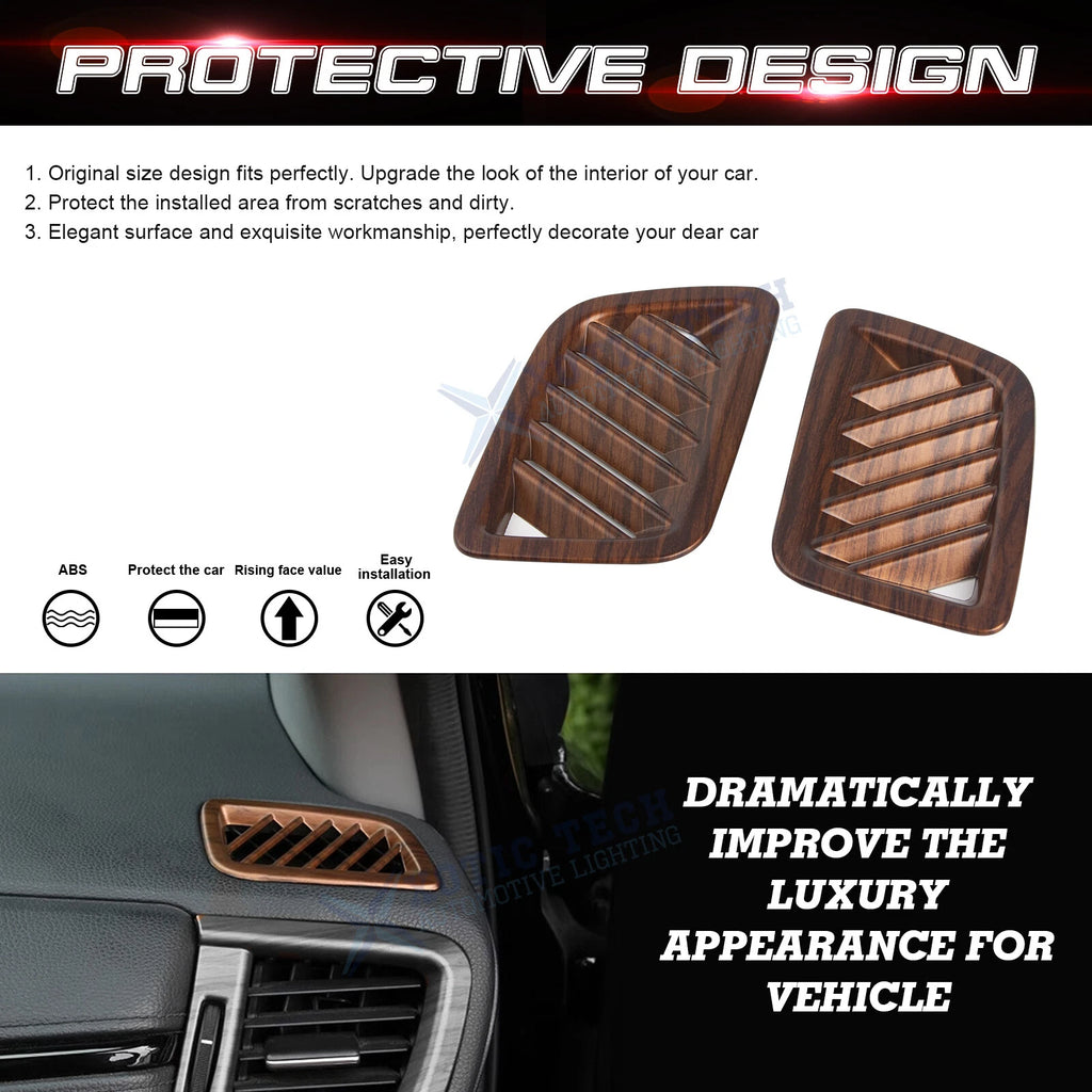 Peach Wood Pattern Dashboard AC Vent Outlet Frame Cover for Honda CR-V (2017-2022)