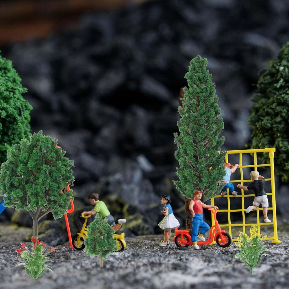 14pcs Mixed Size Model Trees for Train Railroad Park Landscape Scenery