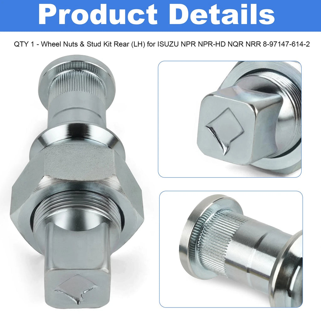 Wheel Nuts & Stud Kit for Isuzu NPR, NPR-HD, NQR, NRR, Reach (All Years)