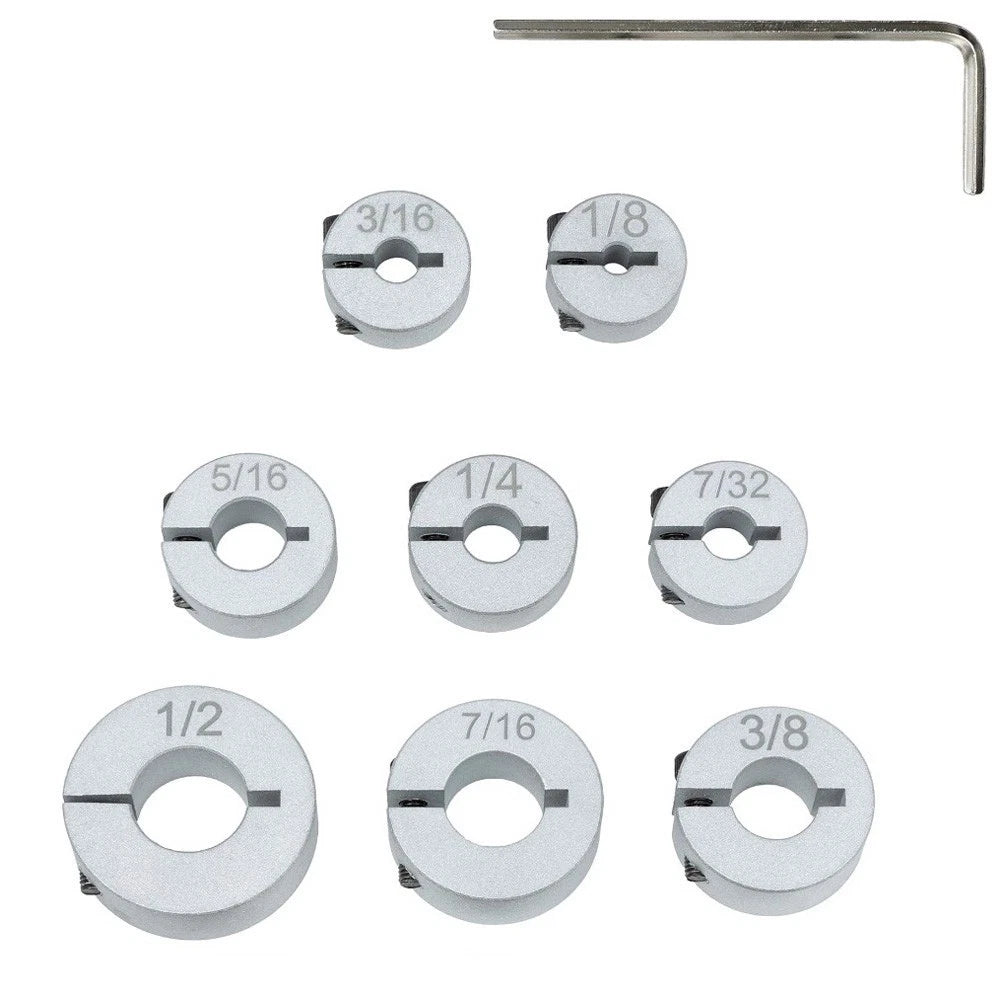 Metal Split Rings Depth Stop Collar Set of 8 for Drilling
