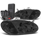 Pair of Smoked Housing Clear Side Headlights for Sephia (1998–2001)