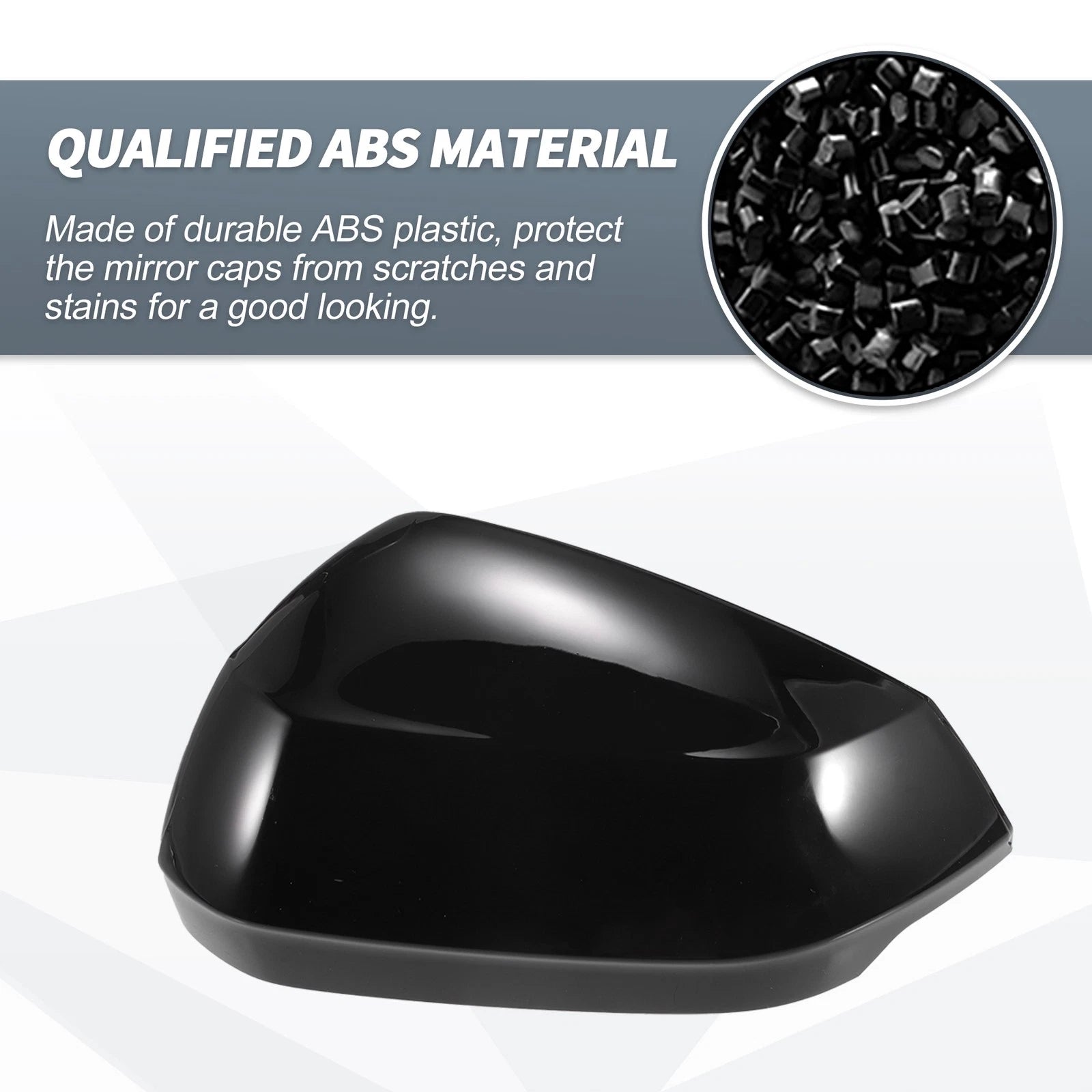 Pair Rearview Mirror Cover Cap Gloss Black for Audi Q2 Q3 RSQ3 (2017–2024)