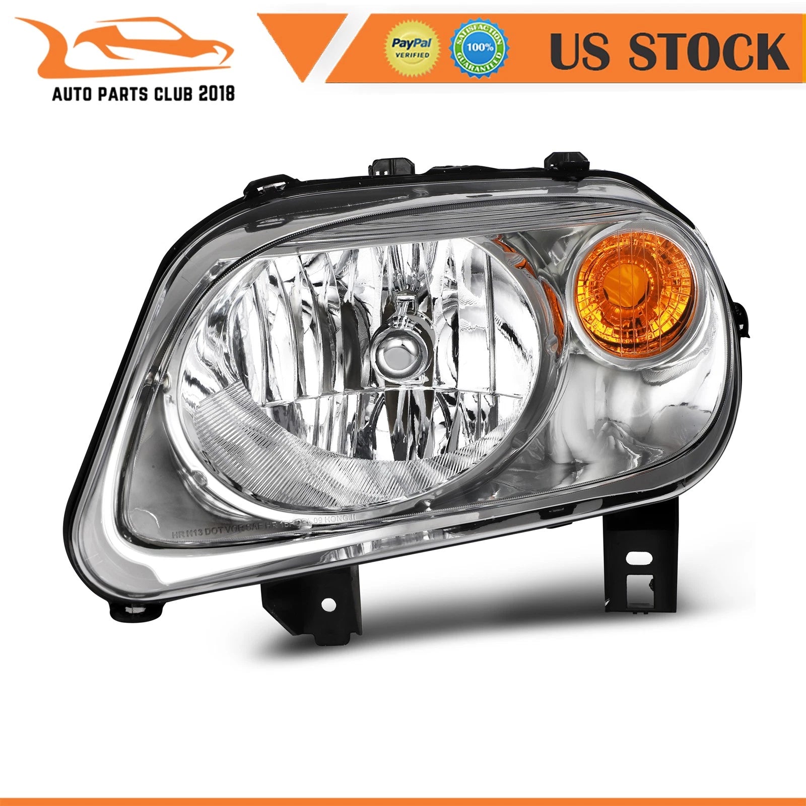 Headlight Assembly Pair for Chevy HHR (2006-2011) Chrome Housing Clear Lens