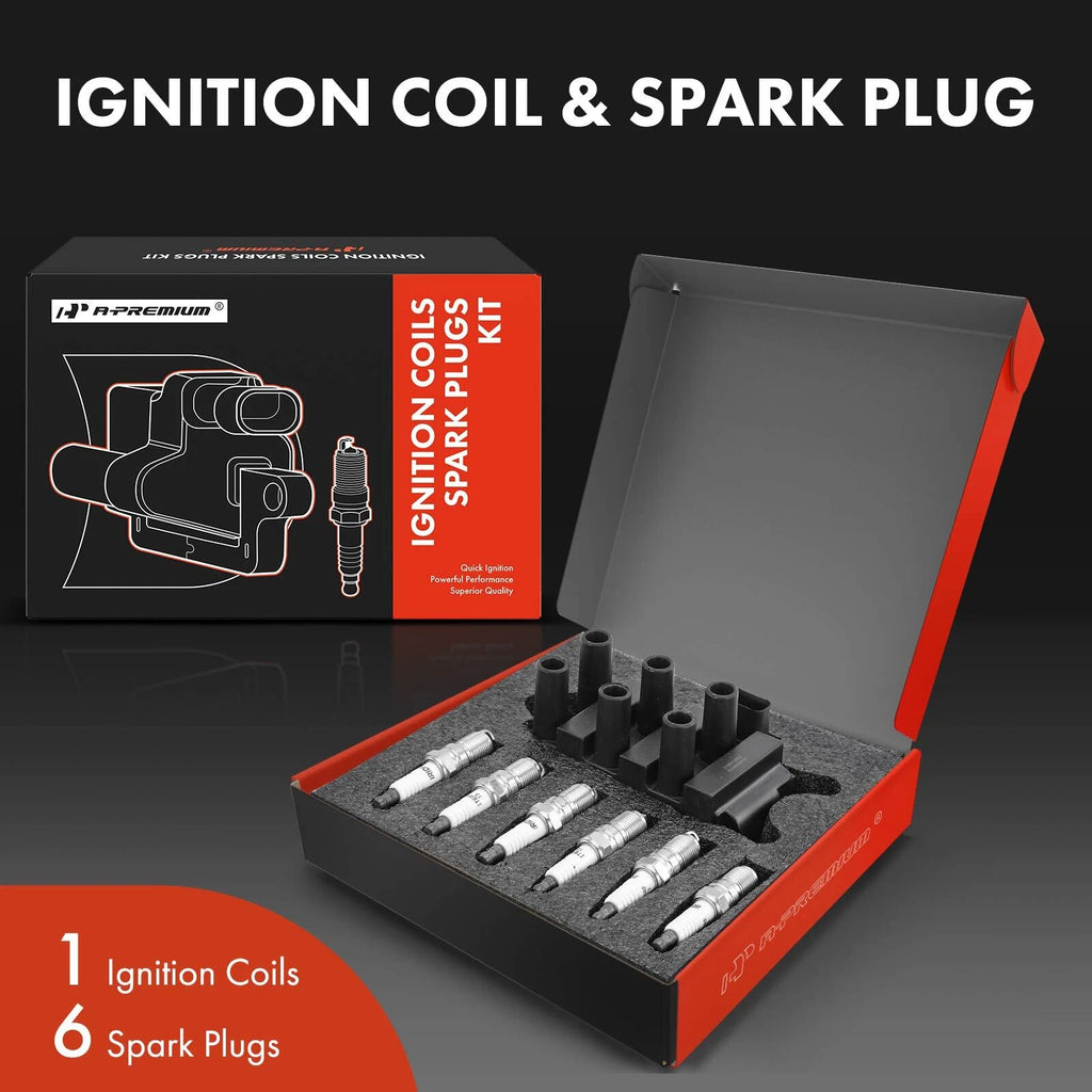Ignition Coil & Iridium Spark Plugs Set for Ford Taurus (2001-2006)