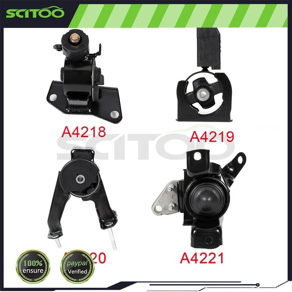 Engine Motor Mount Kit 4Pcs for Toyota Corolla Matrix Pontiac Vibe (2003–2008)