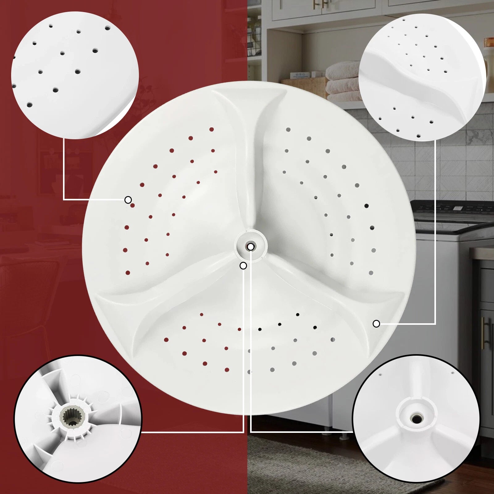 Washer Wash Plate for Whirlpool Washer (W10752283)