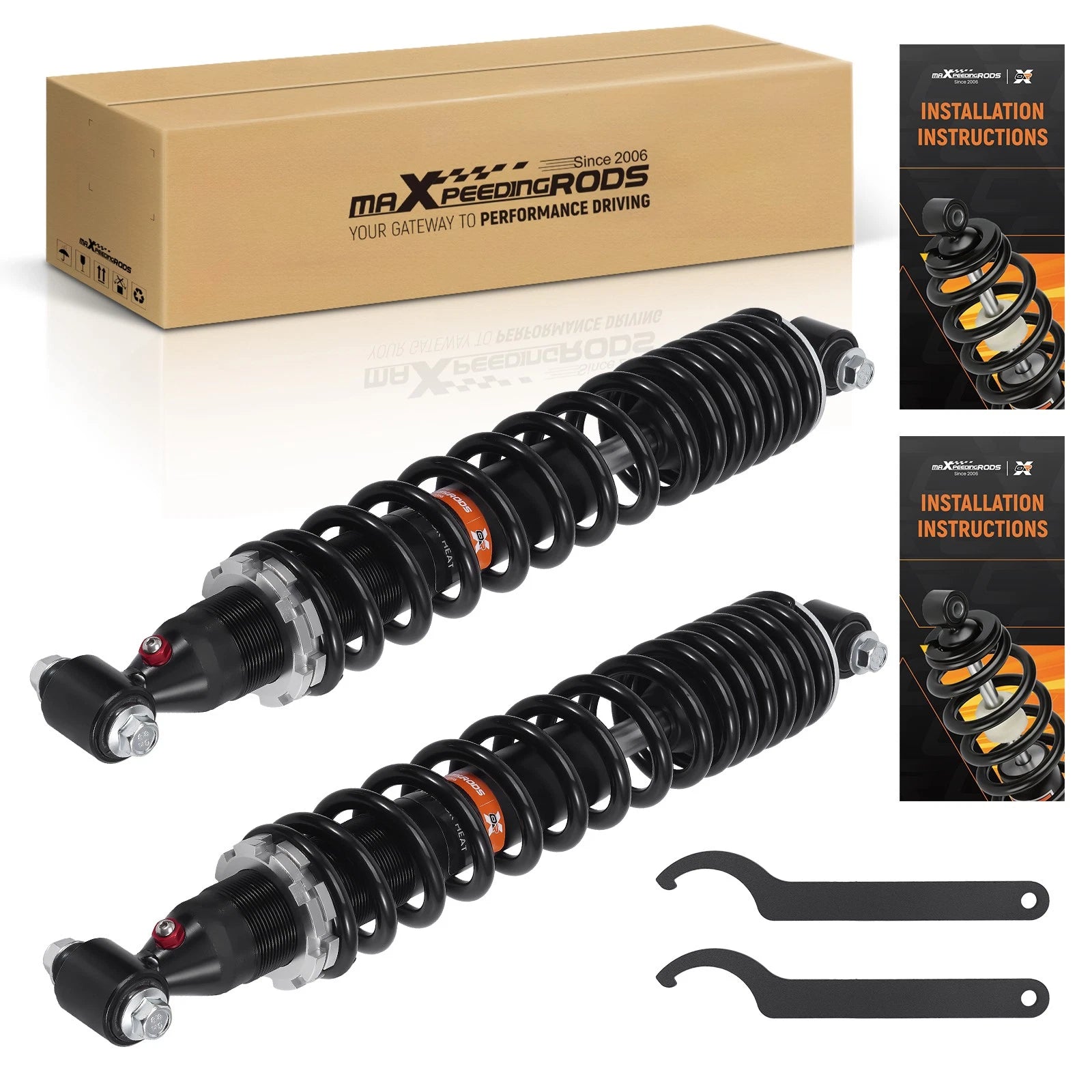 2pc Front Shock Absorber Kit for Yamaha Raptor 660 (2001–2005)