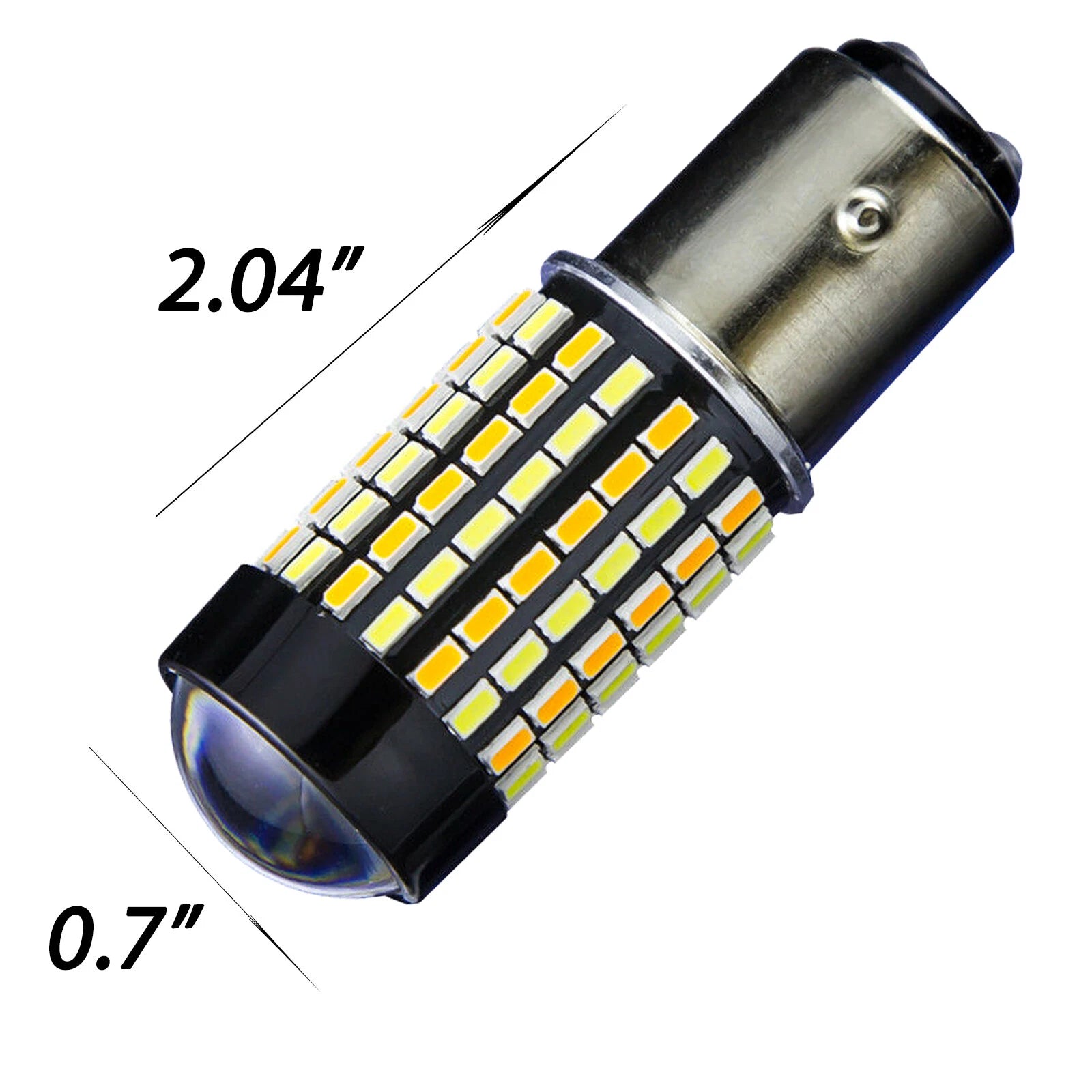 2PCS Dual Color Switchback 1157 2057 LED Bulbs for DRL Turn Signal Parking Light (-)