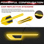 Yellow Reflective Rearview Mirror and Side Door Decals for Universal Car (-)