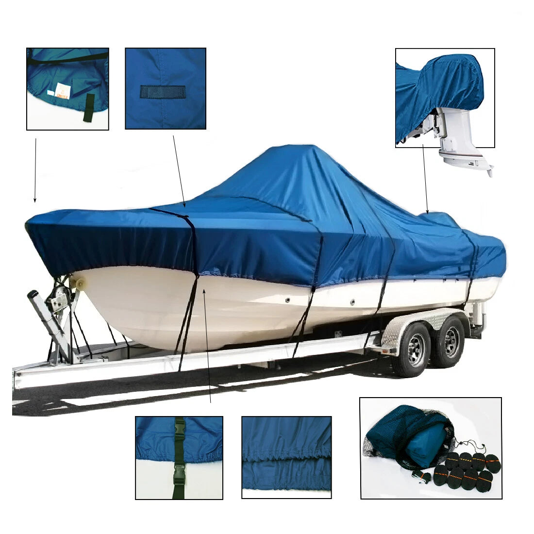 Heavy Duty Trailerable Boat Storage Cover for Palm Beach Fishing 185
