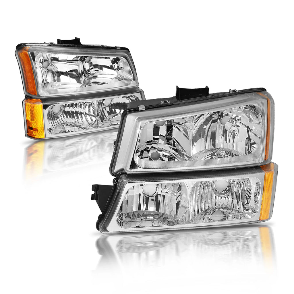 Chrome Housing Amber Corner Headlights for Chevrolet Silverado (2003–2006)