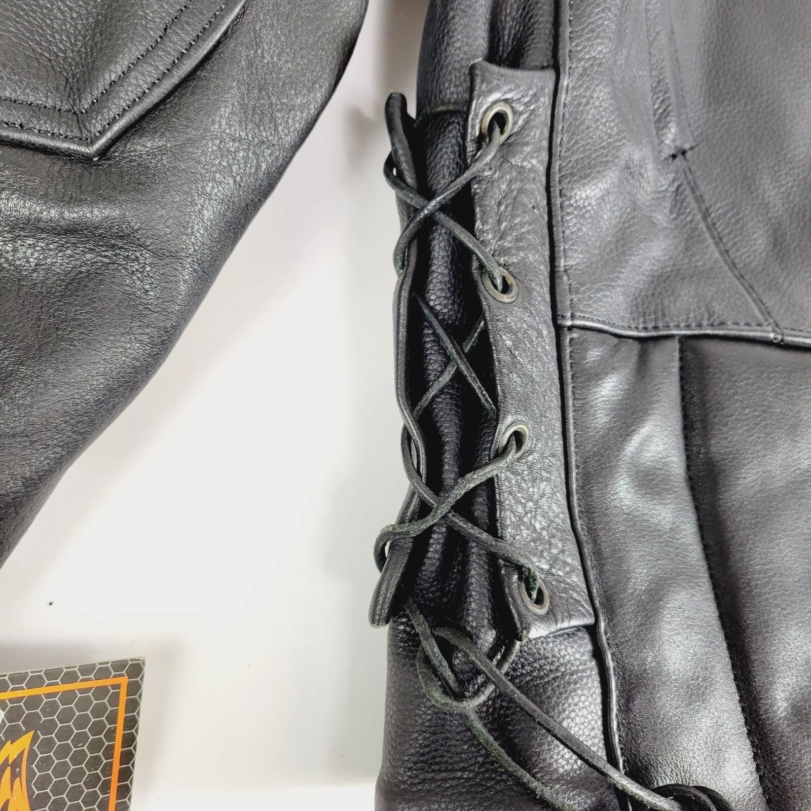 Leather Motorcycle Jacket for Men - Black, Size 50