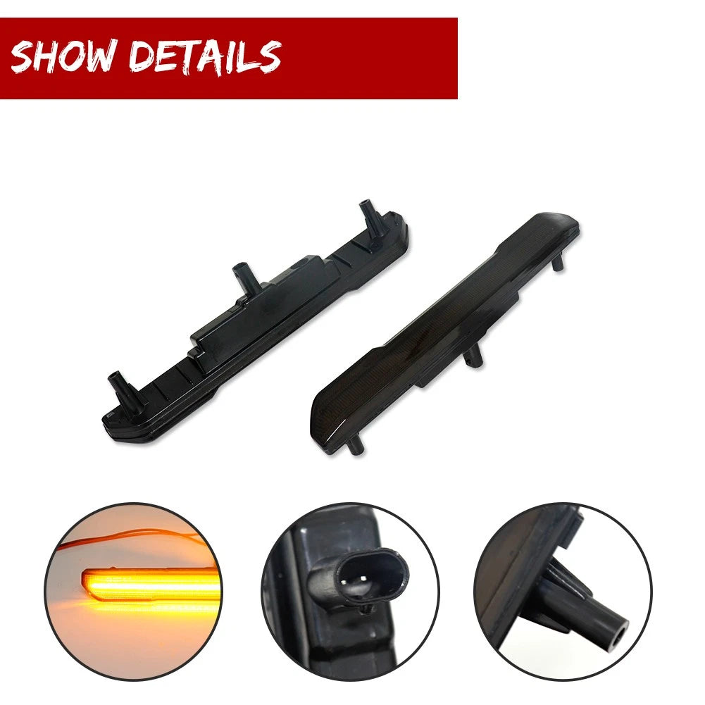 Amber LED Side Marker Light Smoke Lens for GMC Sierra 2500 3500 (2020+)