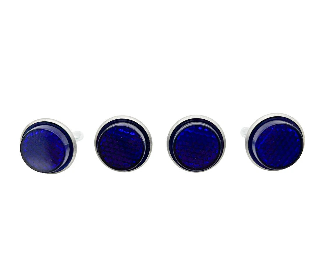 Blue Mini Reflectors Stud Mount Replacement for Motorcycle Bicycle Trailer (—)