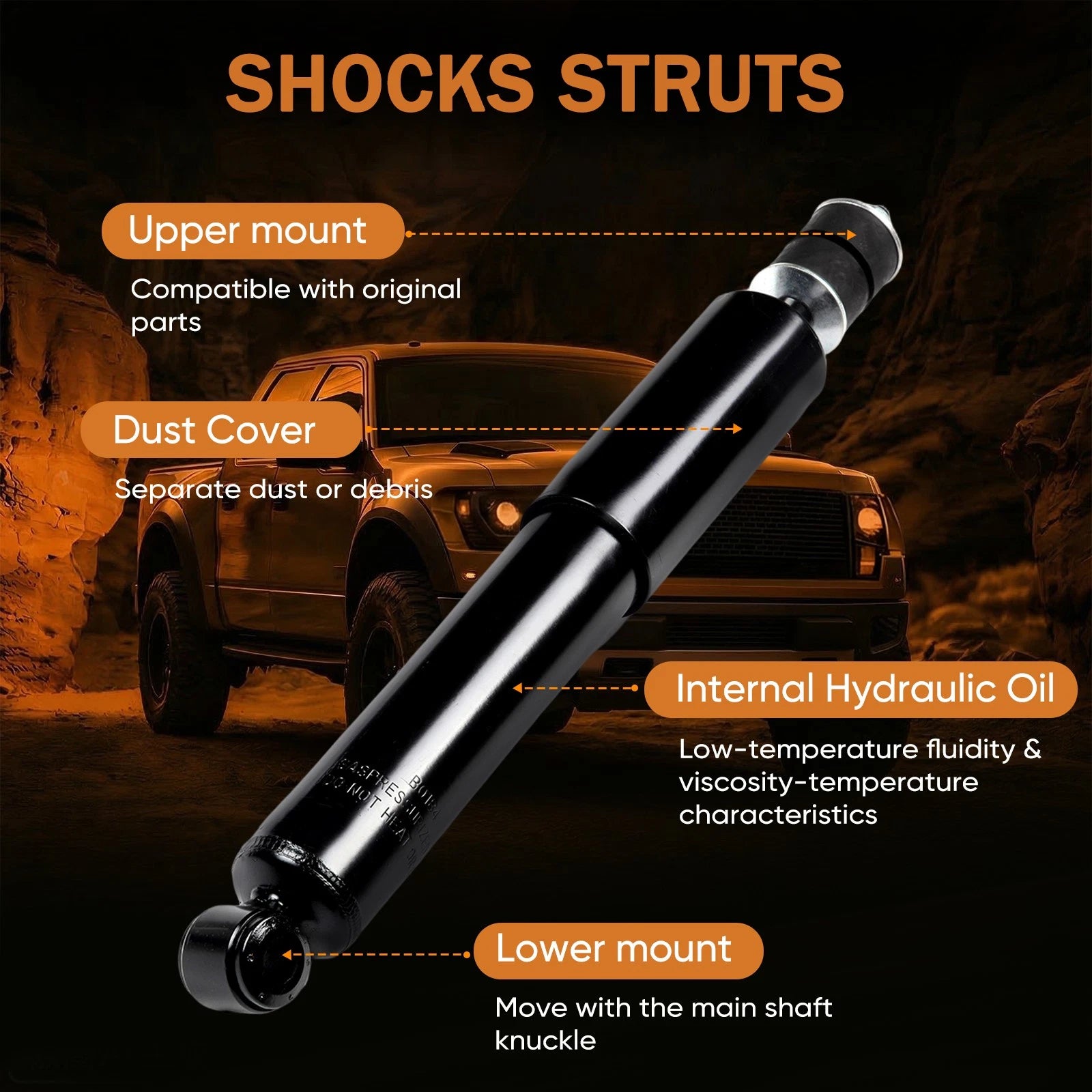 Set of 4 Struts Shocks Absorbers for Ford F350 Super Duty (2005–2016)