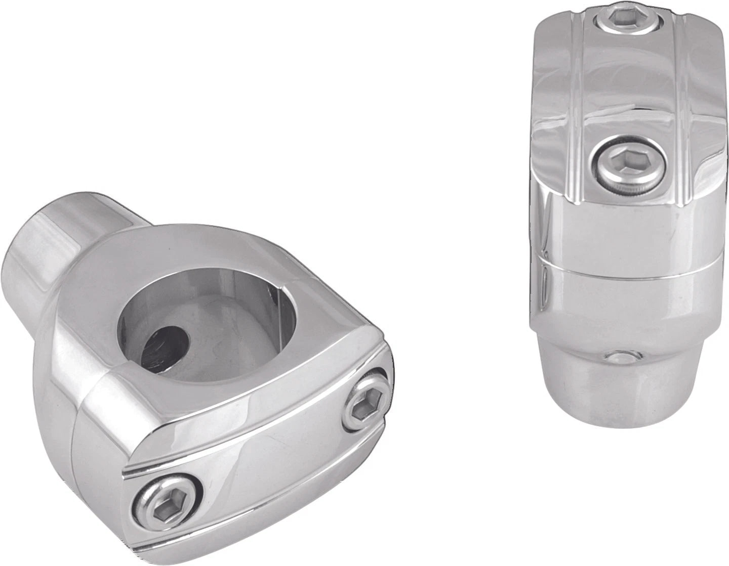 2 Inch Grooved Chrome Risers for V-Twin Handles (1980–2023)