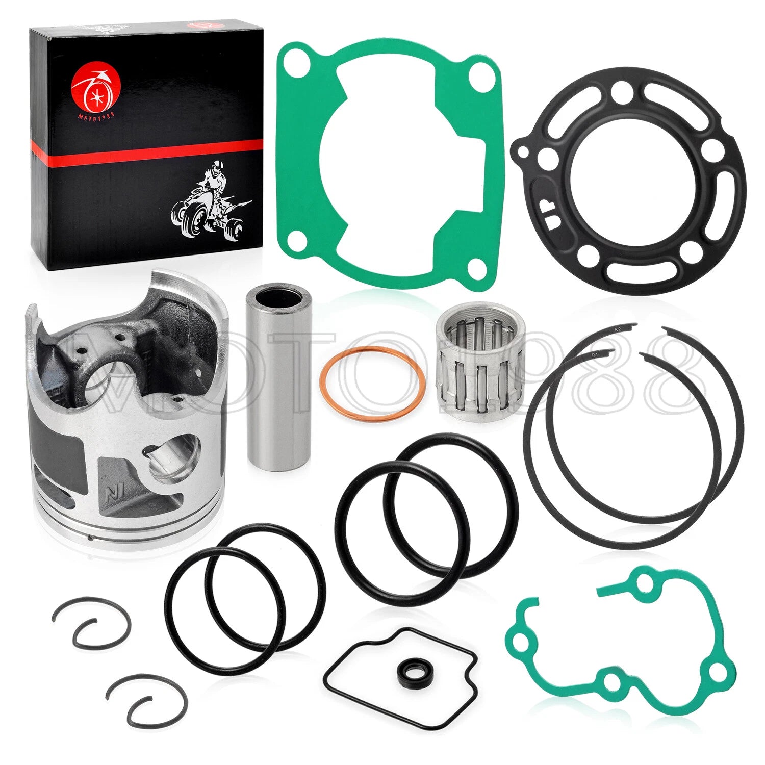 Top End Piston & Ring Gasket Bearing Kit 48.5mm for Kawasaki KX85 (2001–2013)