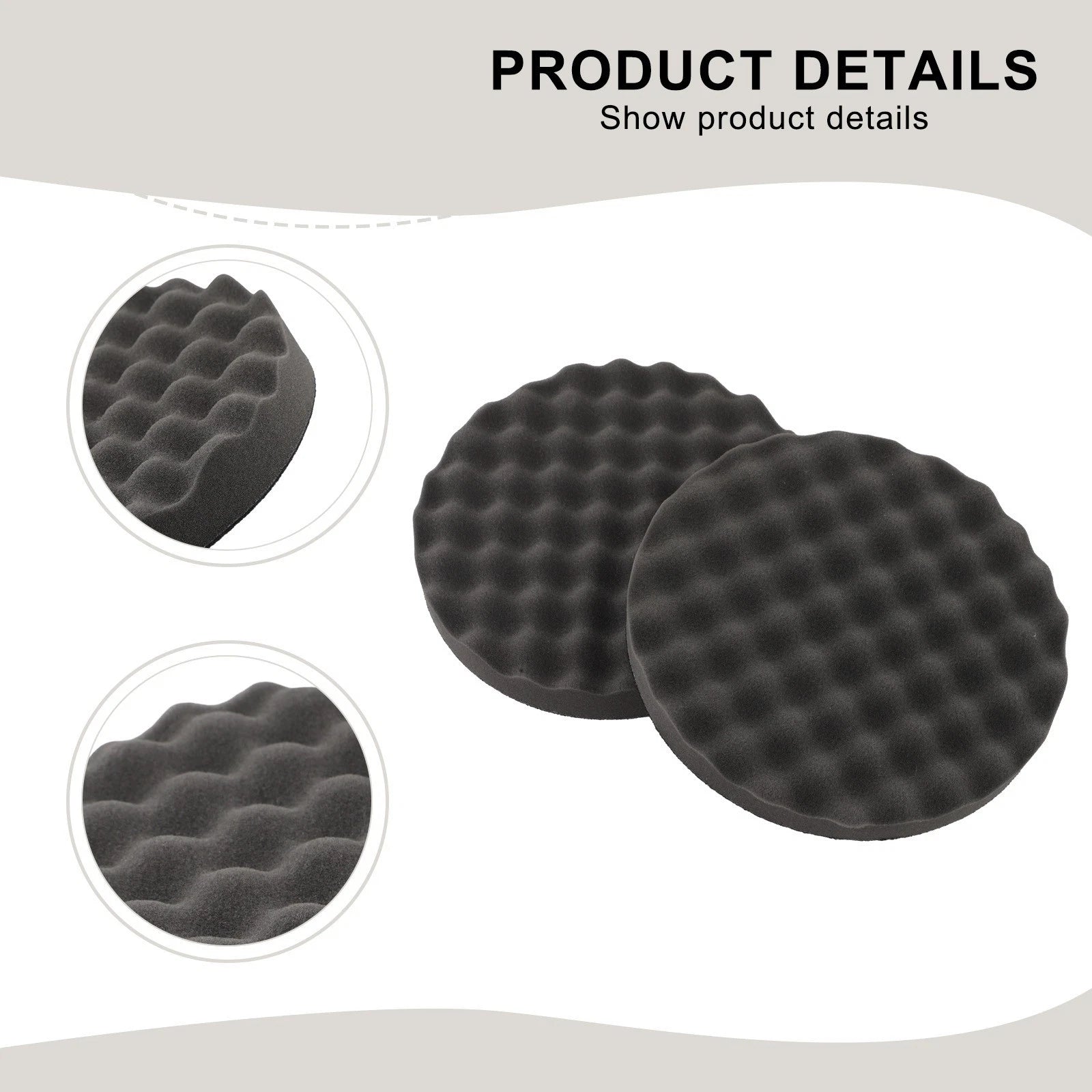 2Pcs 05725 Round Foam Polishing Pad Kit for Automotive Detailing