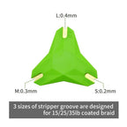Lightweight Line Stripping Tool for Coated Braid (6x5x1cm) Green Plastic