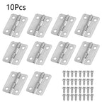 10pcs Mini Hinge for Jewelry Chest Dollhouse Wine Box (25x18mm) Silver