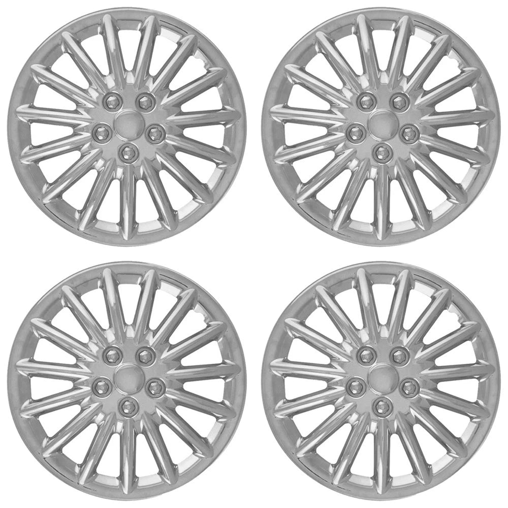 17' 15 Spoke Push-on Chrome Wheel Cover Hubcaps - Upgrade Your Auto XIEUH226
