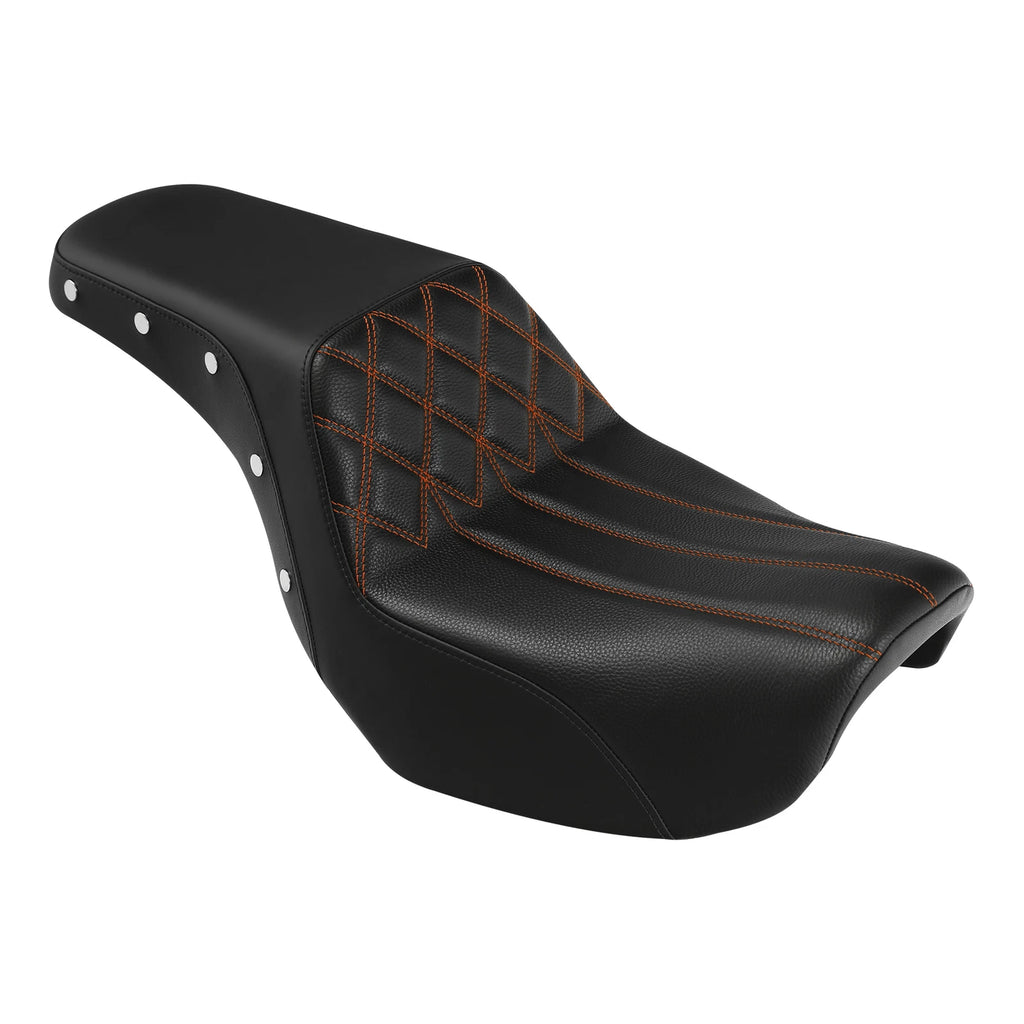 Driver Passenger Seat for Harley Dyna Super Glide Fat Bob (2006–2017) Black