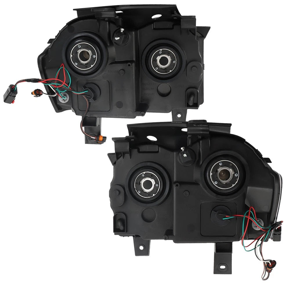 Set of 2 Black Headlights for Jeep Grand Cherokee (2008–2010)