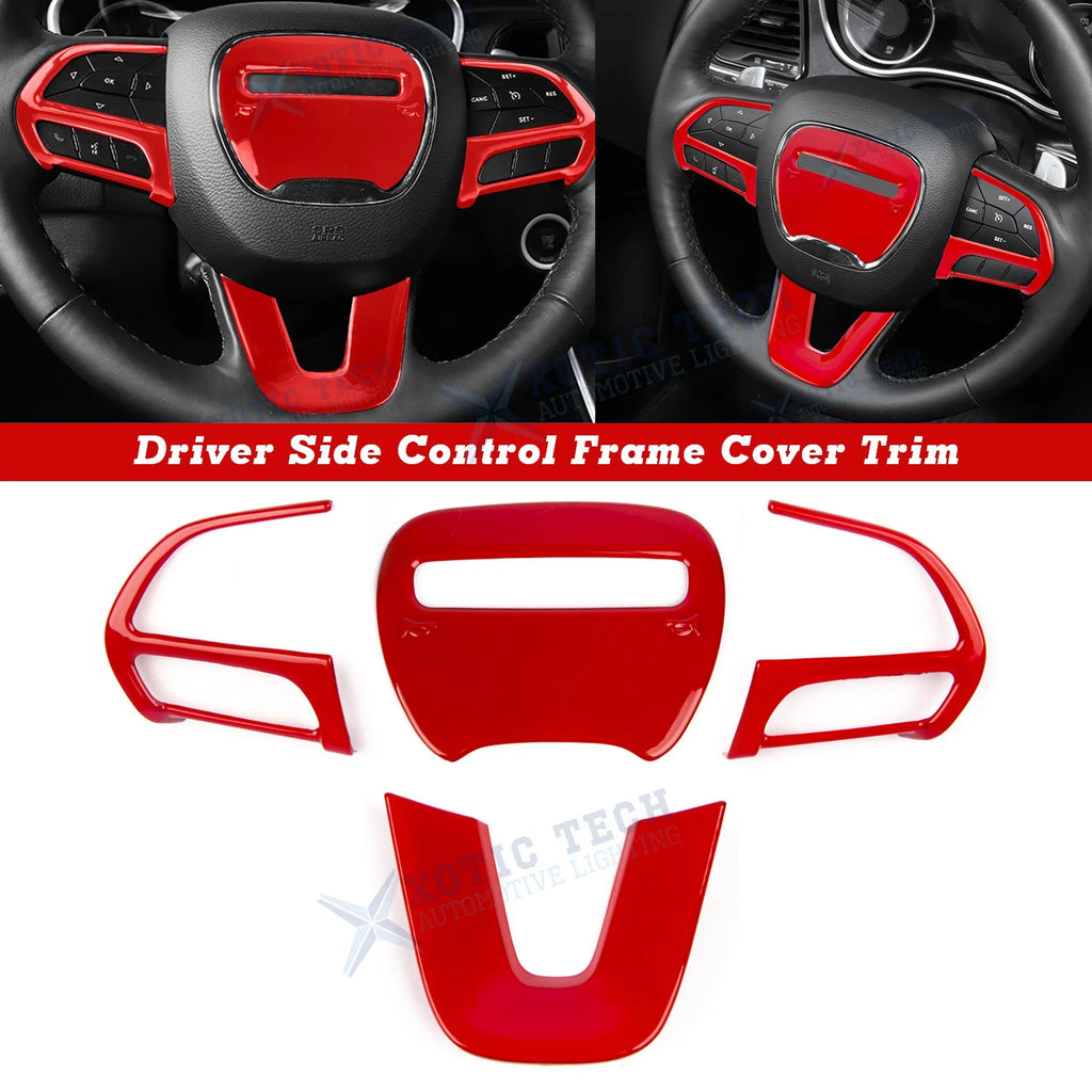 Glossy Red Driver Side Control Cover Trim for Dodge Challenger Charger (2015–2025)