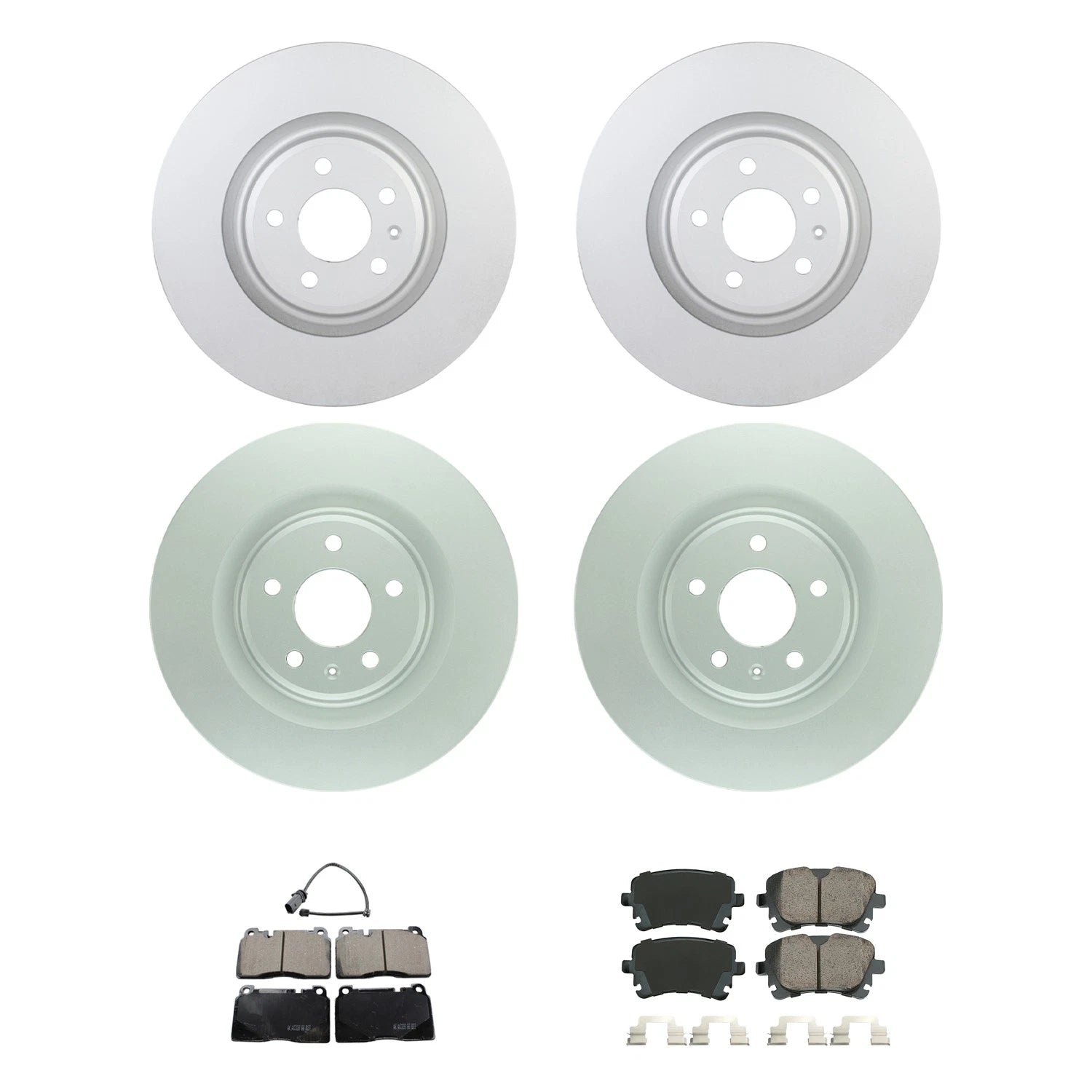 Set of 4 Bosch Rotors & Akebono EURO Ceramic Brake Pads for Audi Q5 (2013–2017)
