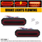 2X Red/Amber 5" Oval LED Brake Stop Turn Signal Light for Truck Trailer (DR H)