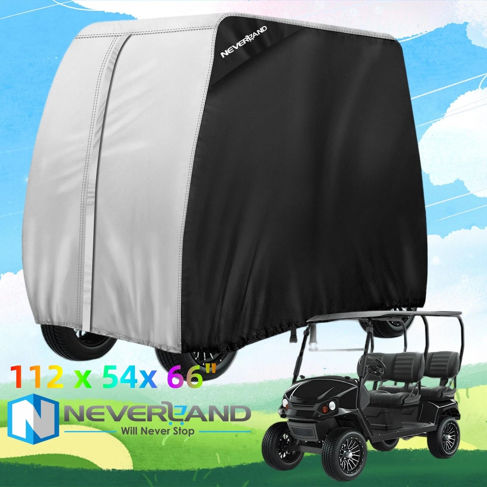 Golf Cart Cover for EZGO, Club Car, Yamaha (4 Passenger)
