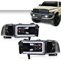 Clear Corner Black LED DRL Headlights for Dodge Ram 1500 2500 3500 (1994–2002)