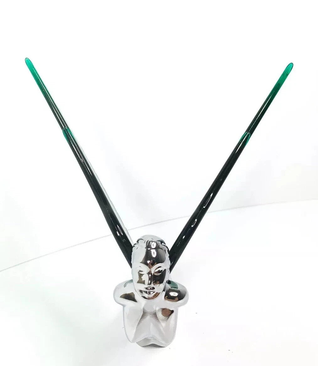Hood Ornament Replacement Green Flying Goddess for Universal Fit (1950–2025)