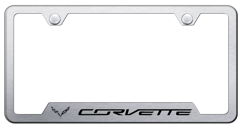 Brushed License Plate Frame Licensed for Chevrolet Corvette C7 (2014–2019)