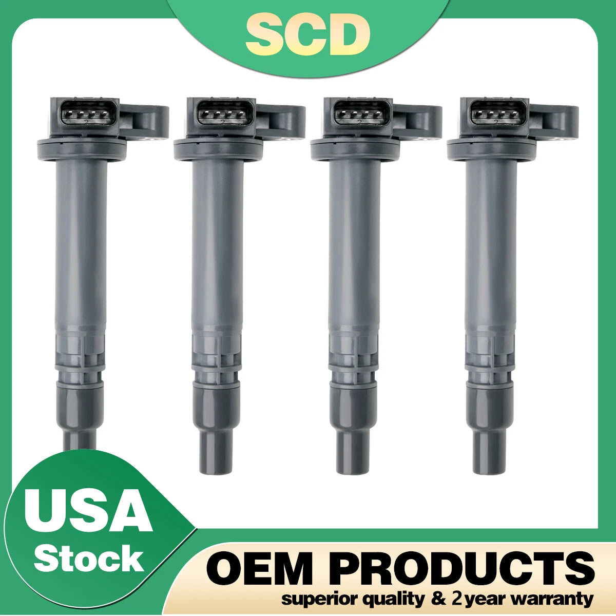 Set of 4 Ignition Coils UF323 for Toyota Tacoma (2000–2004) 2.4L 2.7L