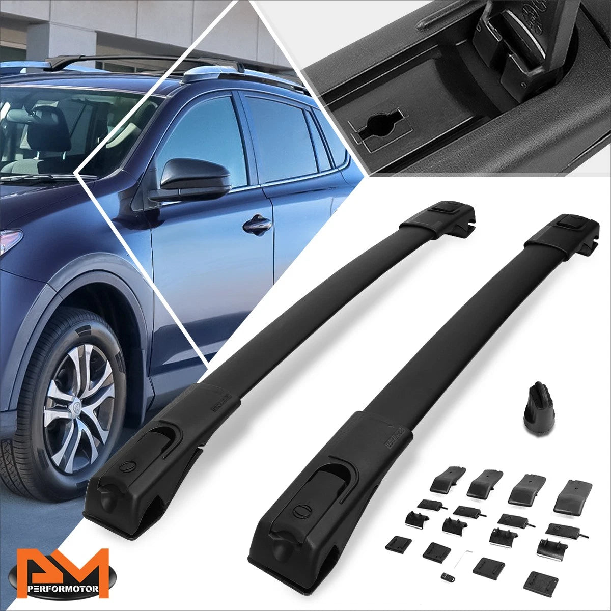 Set of 2 Roof Rack Crossbars for Toyota RAV4 (2013–2016)