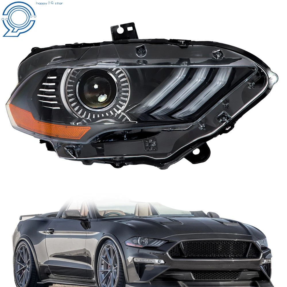 Black Projector LED Headlight for Ford Mustang (2018–2020)