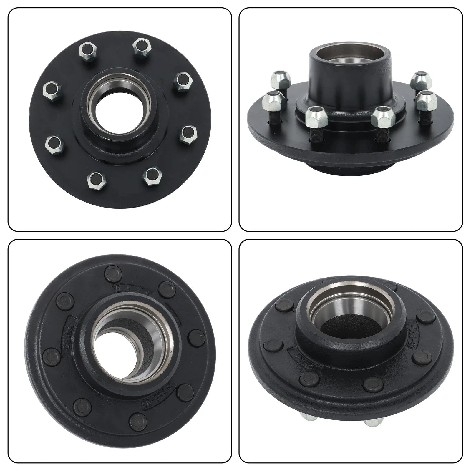 Set of 2 Trailer Idler Hub Kits for 8 Lug (6.5" Bolt)