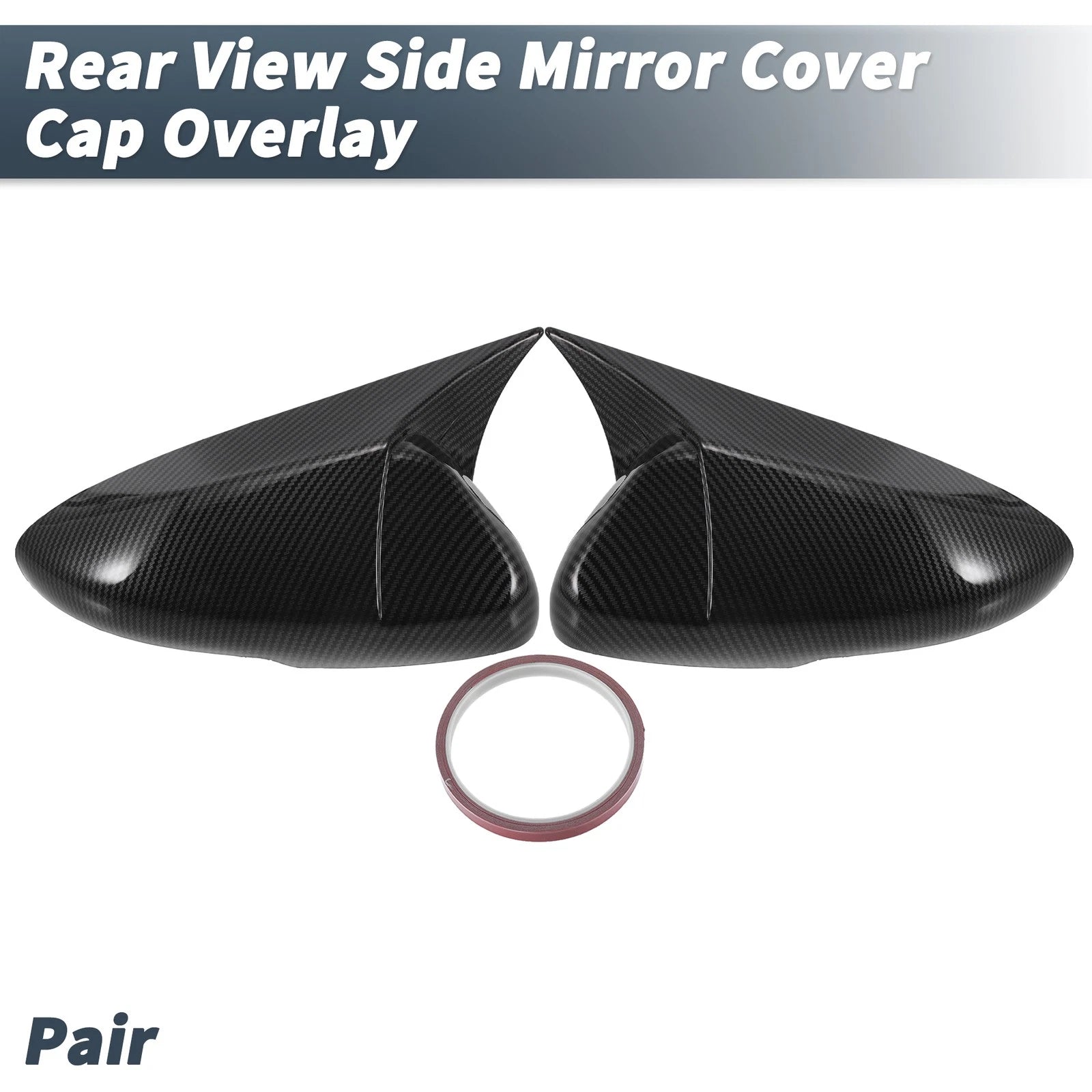 Pair Rearview Mirror Cover Overlay Black Carbon Fiber for Honda Accord (2018–2020) 634149921065