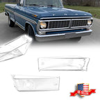 Pair Clear Front Turn Signal Light Lenses for Ford F100 F250 F350 (1970–1972)