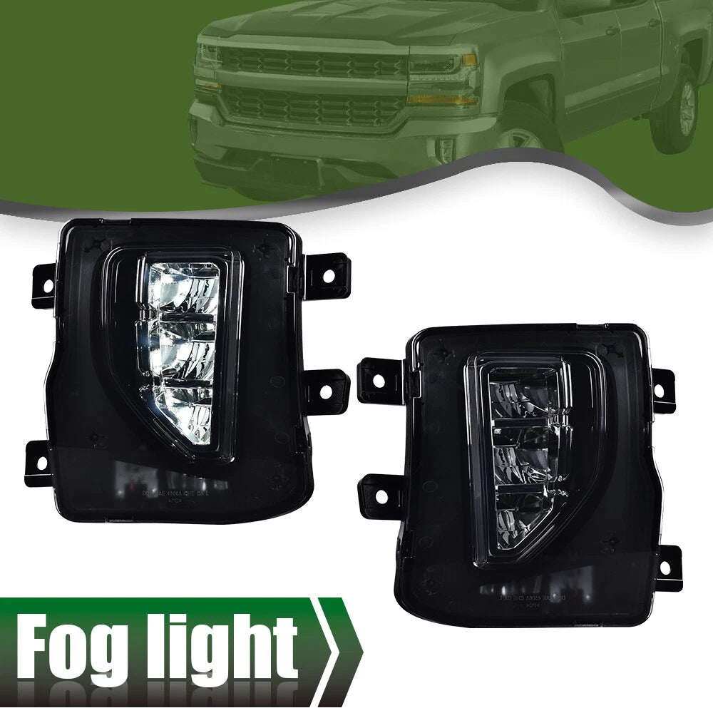 LED Smoke Bumper Fog Light Lamps for Chevy Silverado 1500 (2016–2018)