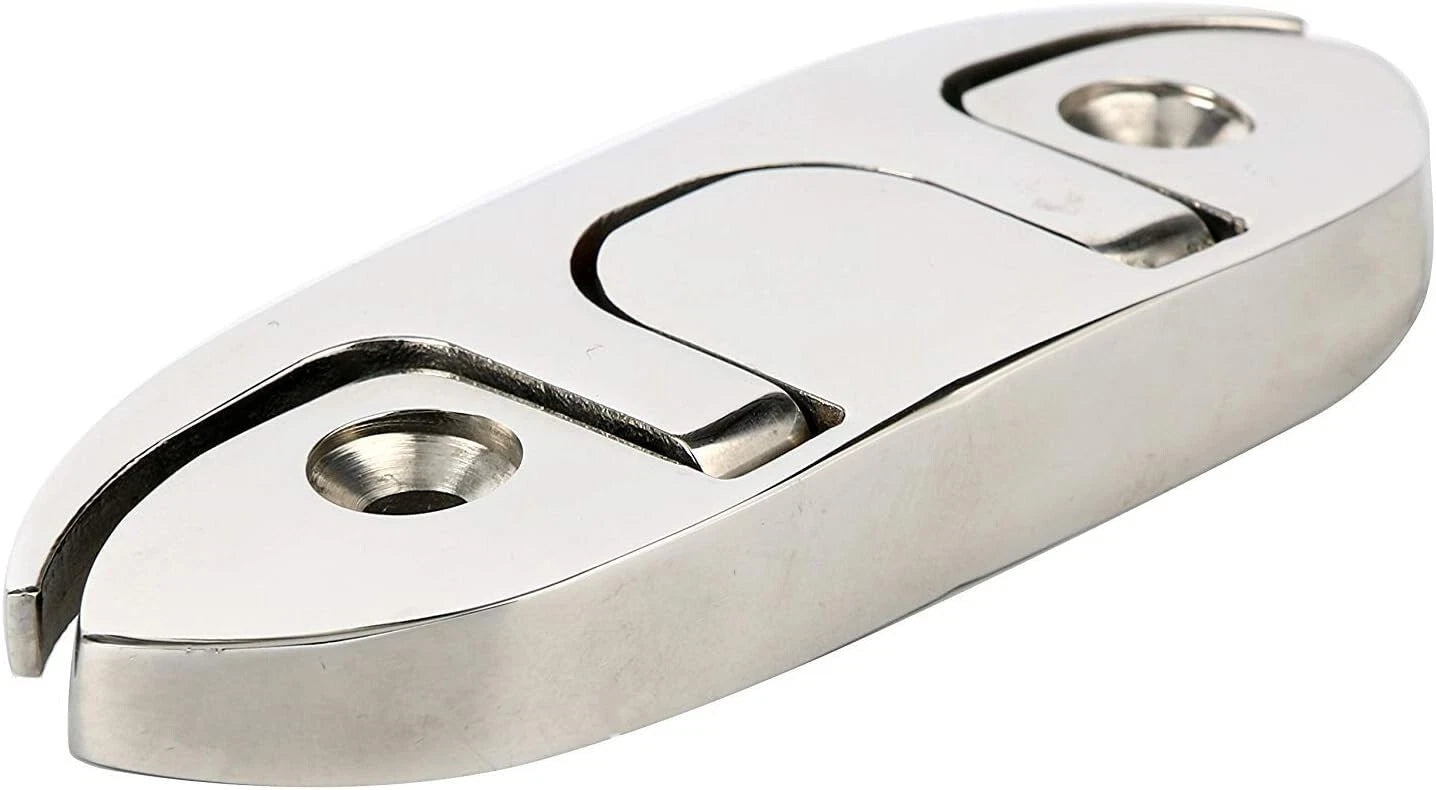 Set of 4 Folding Flip-up Cleats for Marine Boat Dock (Heavy Duty Stainless Steel)