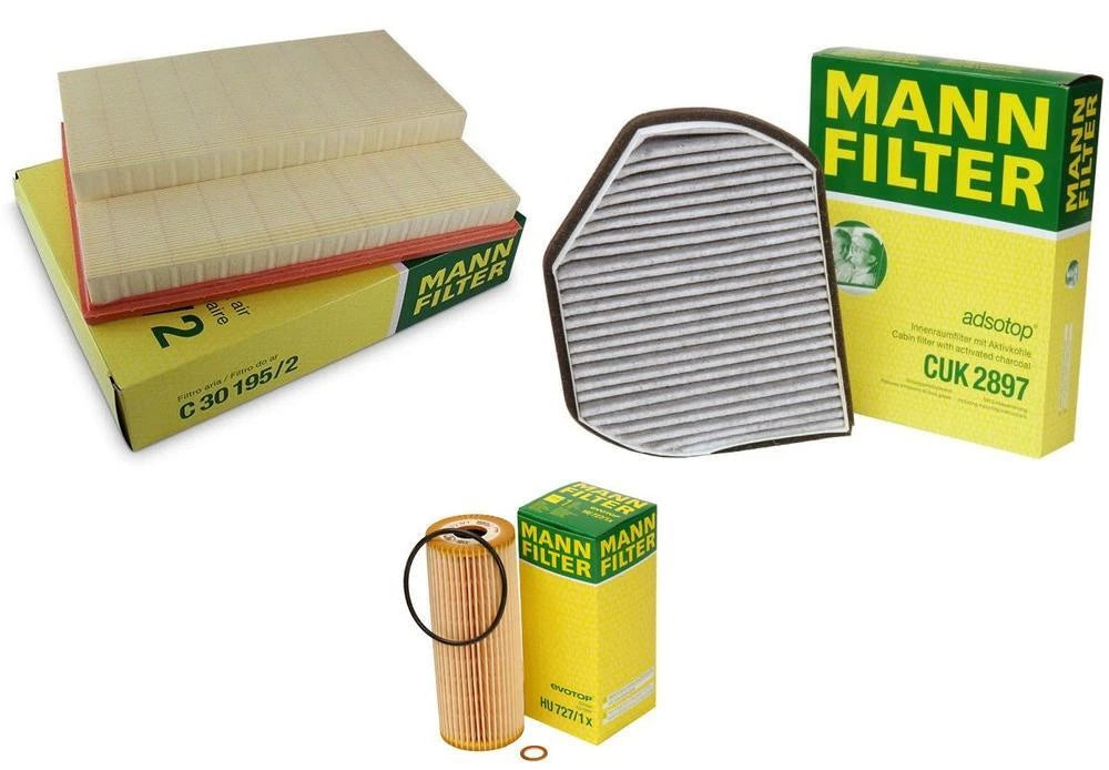 Mann Oil Air Carbon Cabin Filter Kit for Mercedes W202 C220 C230 C280 C36 AMG (1994–2000)