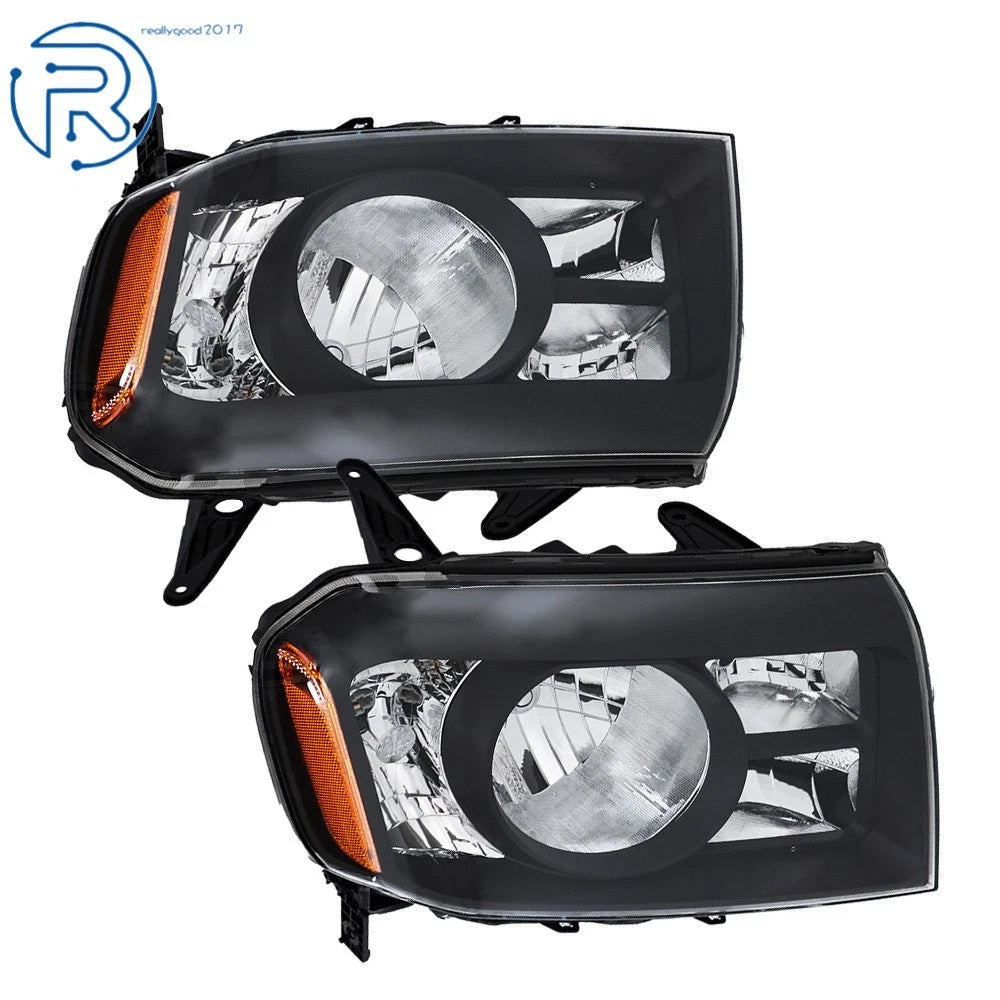 Set of 2 Halogen Black Housing Headlights for Honda Pilot (2009-2011)