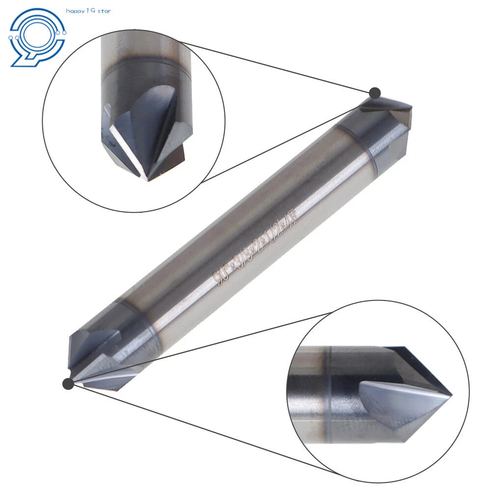 2Pc 3/8" 4 Flute Carbide Chamfer Mill for Automotive