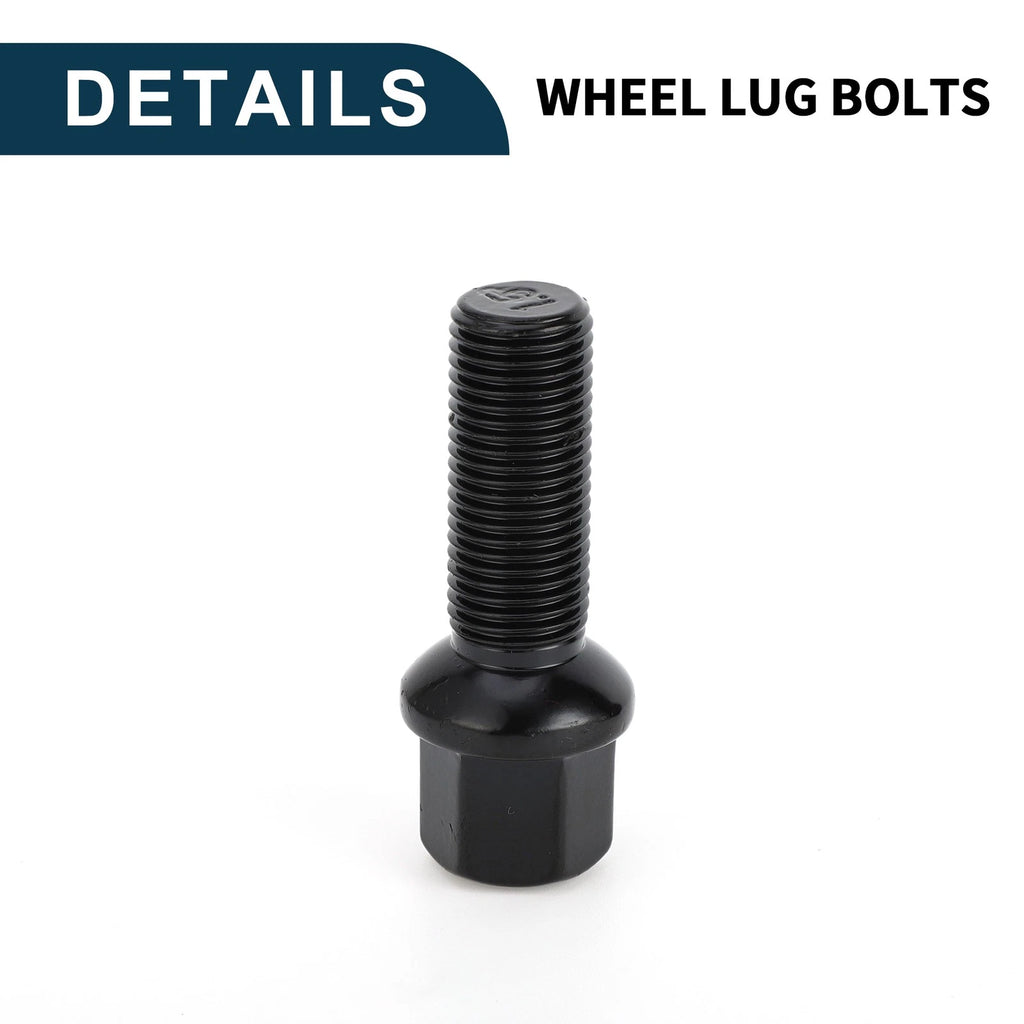 20 Pcs M14x1.5mm Ball Seat Wheel Lug Bolt 35mm Shank for Volkswagen Audi 